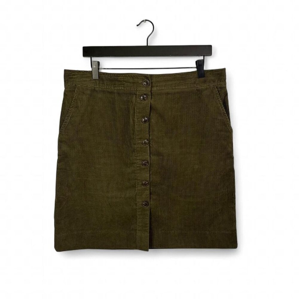 Talbots Corduroy Mini Skirt in Forest Green